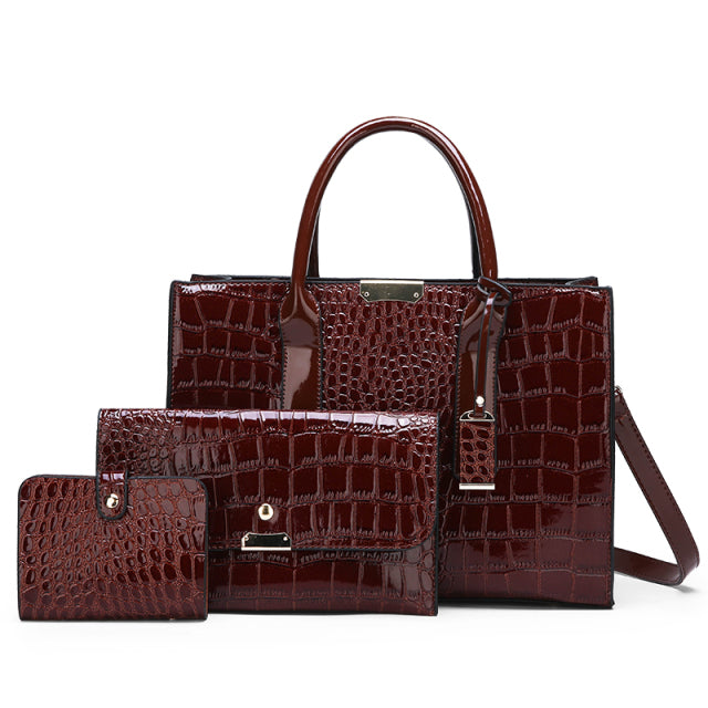 COMBO: Bolsa Feminina Modelo Nelly + 2 Carteiras de Brinde