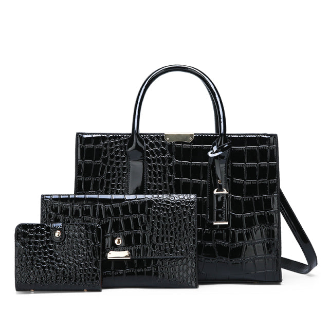 COMBO: Bolsa Feminina Modelo Nelly + 2 Carteiras de Brinde