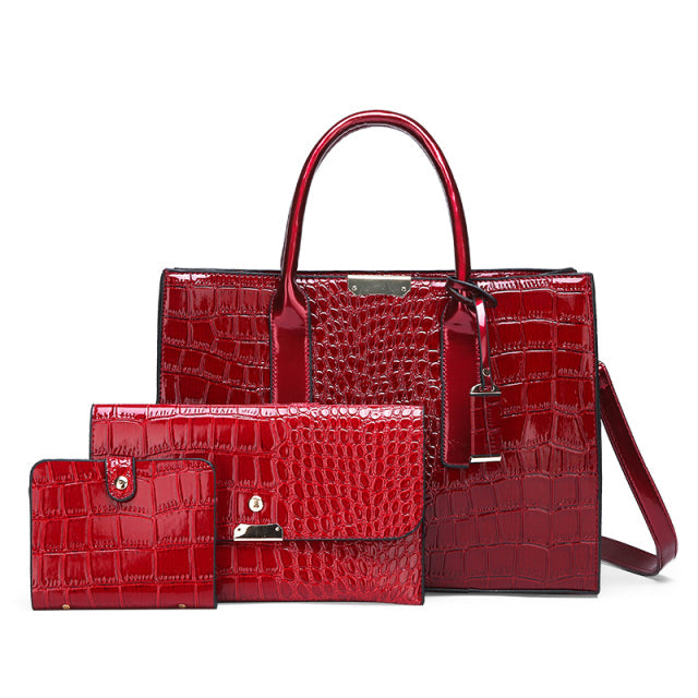 COMBO: Bolsa Feminina Modelo Nelly + 2 Carteiras de Brinde